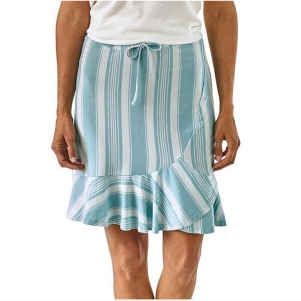 Patagonia Blue And White Striped Alpine Valley Skirt Size Large